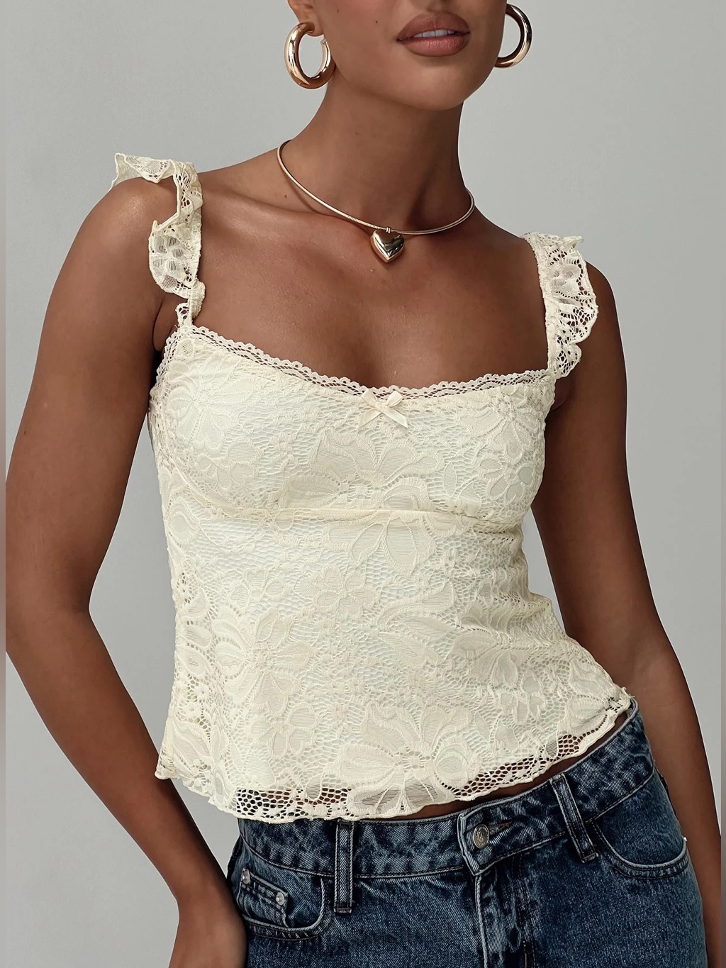 Princess Polly Madaleine Lace Top - Cream